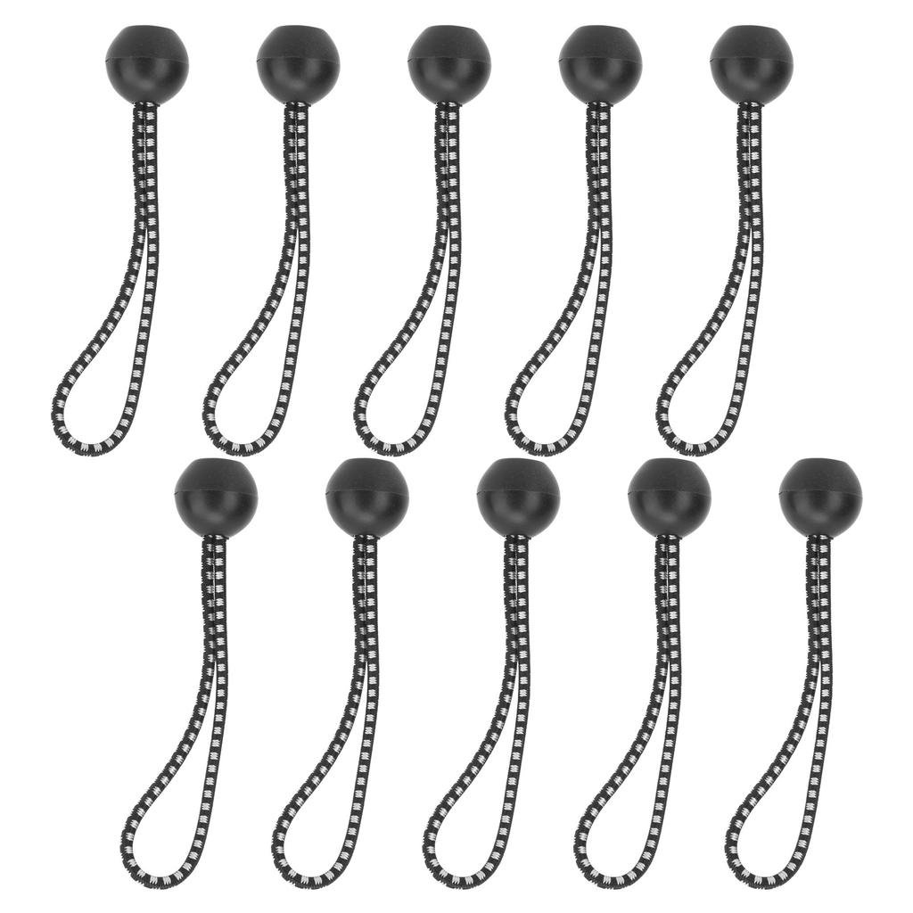 10 Stück Zeltklemme Fixe Kugelklemme Kugel-Bungee-Seile mit Gummiseil für BaldachinzeltSchwarz und