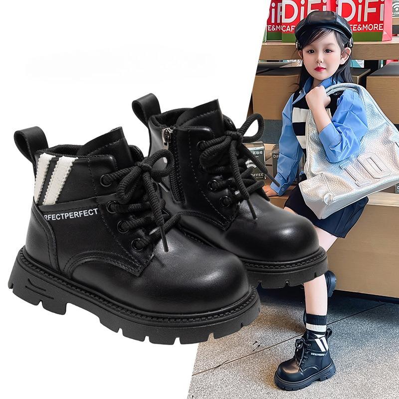 Girls' Warm Cotton Boots and Boys' Casual Boots Korean Style Short Boots