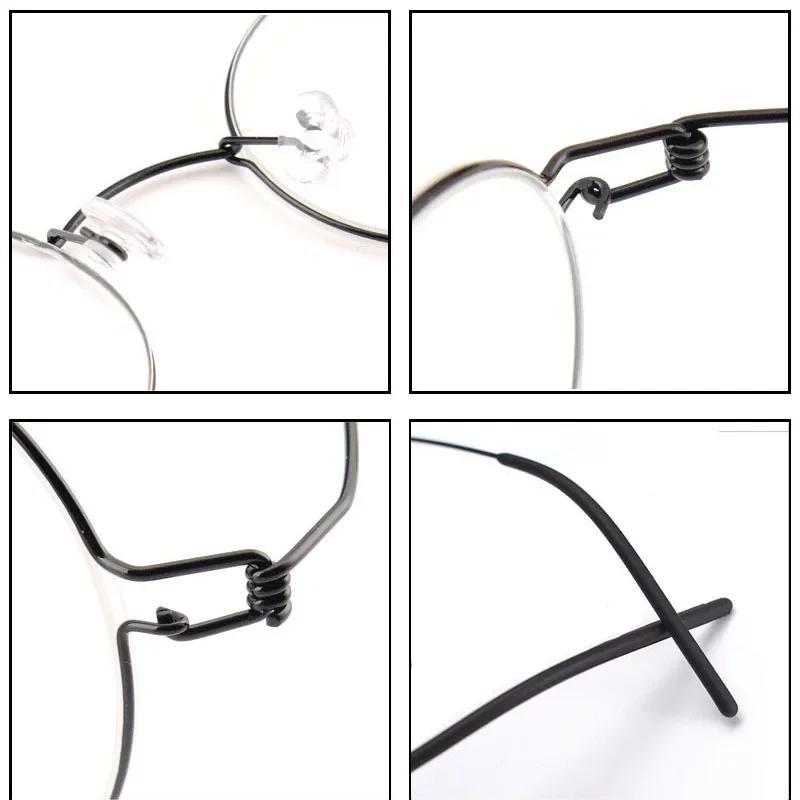 Runde Brillen für Damen Vintage Blaulichtfilterbrille Herren Ultraleicht Schraubenlos Computerbrille Luxus Koreanischer Stil