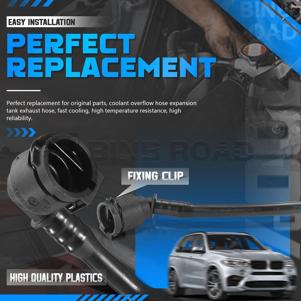Engine Coolant Overflow Hose Expansion Tank Vent Hose 17128651298 Compatible with BMW X3 X4 L4 L6 2011-2018