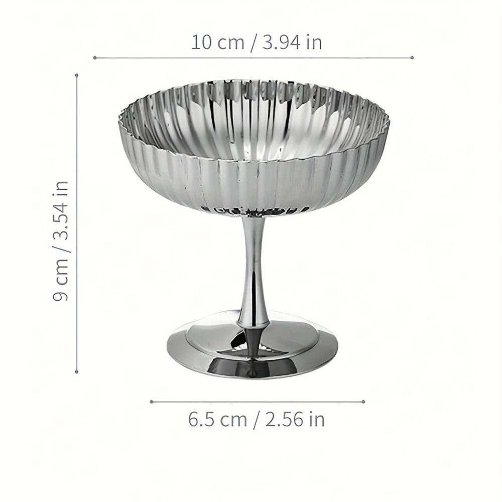 

Stainless steel ice cream cup&bowl, vertical pattern - rust resistant and reusable, suitable for snacks, yogurt, pudding, salad серебряный