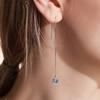 Long Ear Line Drop Earrings for Women Fashion Round Crystal Dangle Earrings Korean Sweet Temperament Jewelry Accessories