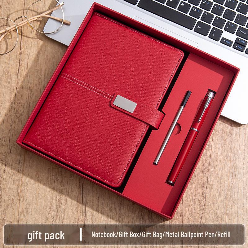 High-End A5 Business Notebook Gift Set: Customizable Logo, Thick Notepad for Meetings and Learning