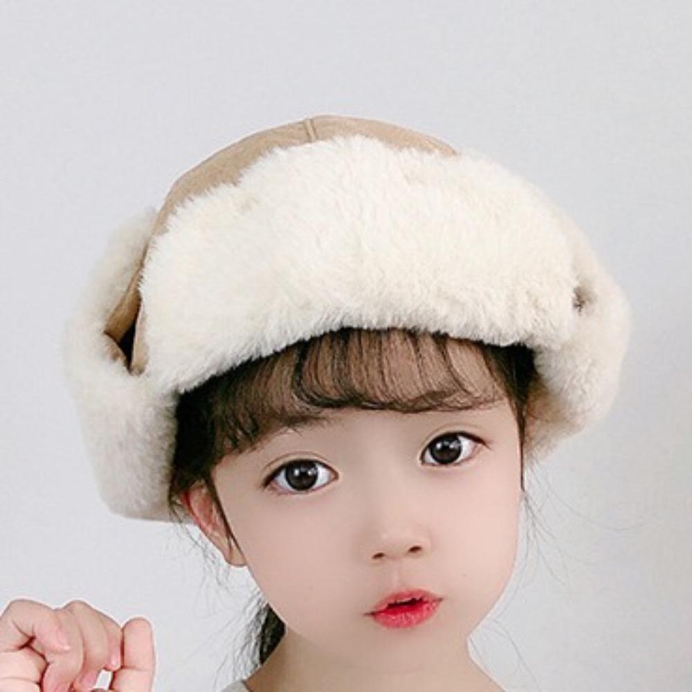Warm Ear Protection Hats Cute Plush Pilot Hat Fashion Kids Bear Ears Hat  Children