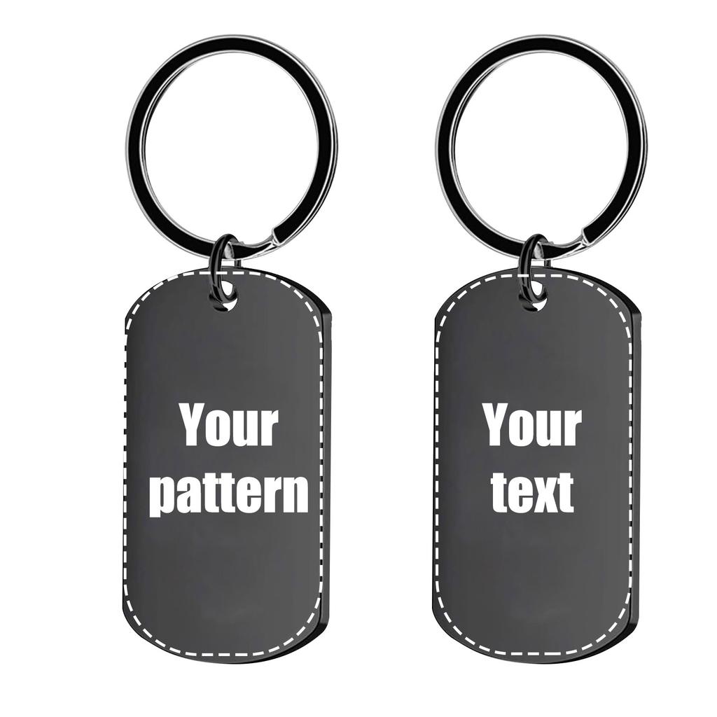 Impresión a color epoxi - Llavero de metal de acero inoxidable con letras personalizadas