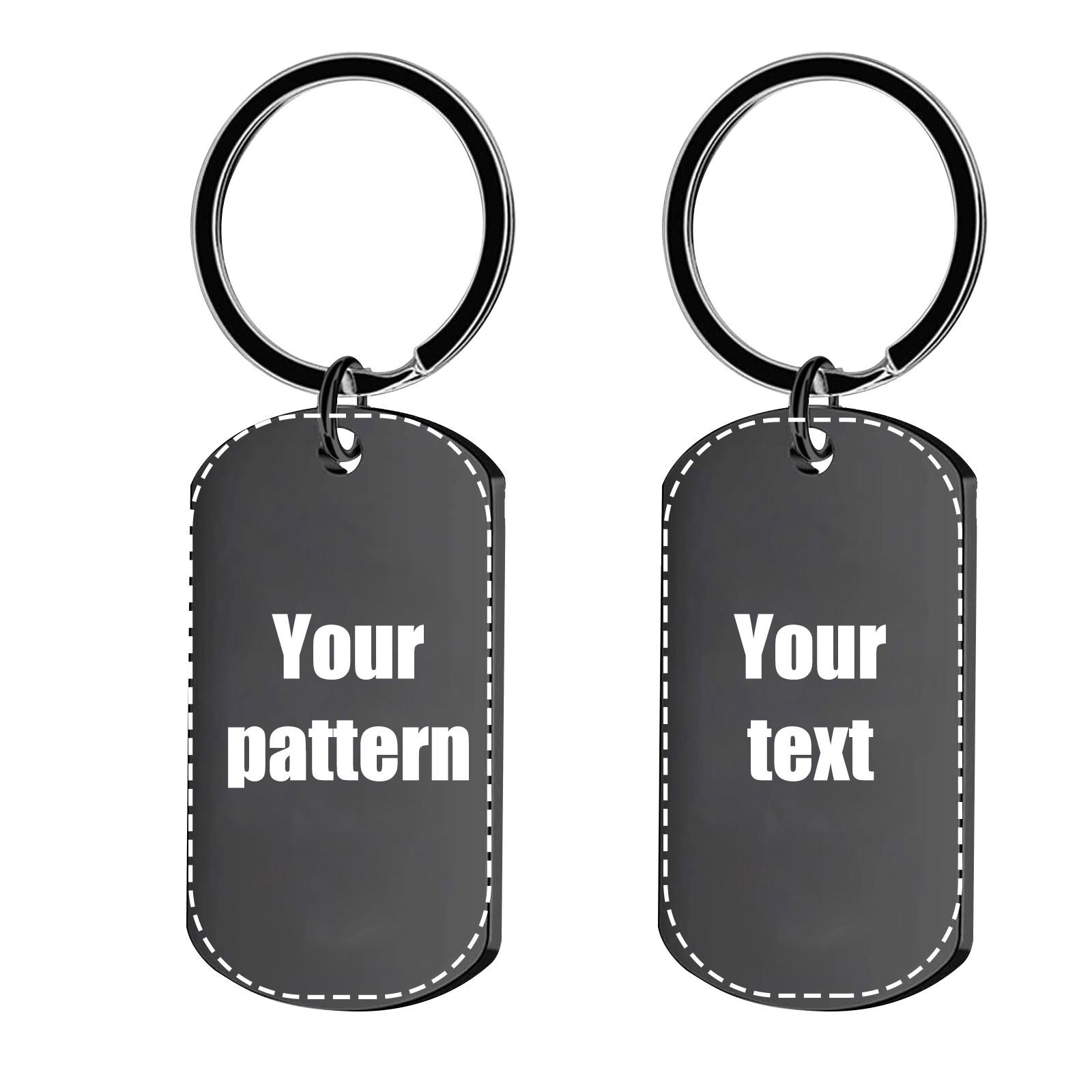 

Epoxy Color Printing - Personalized Custom Lettering Stainless Steel Metal Keychain One Size
