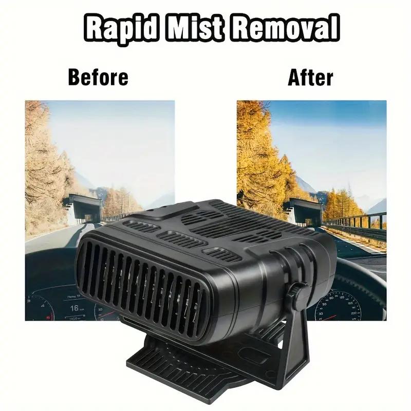 12V Car Heater 2 In 1 Air Cooler Fan Portable Defogger Defroster Heating Fan Windshield Dryer Demister Defroster Car Accessories