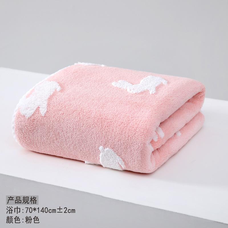 Towel New Jacquard Coral Fleece Striped Texture Soft Absorbent Household Face Towel Hand Towel