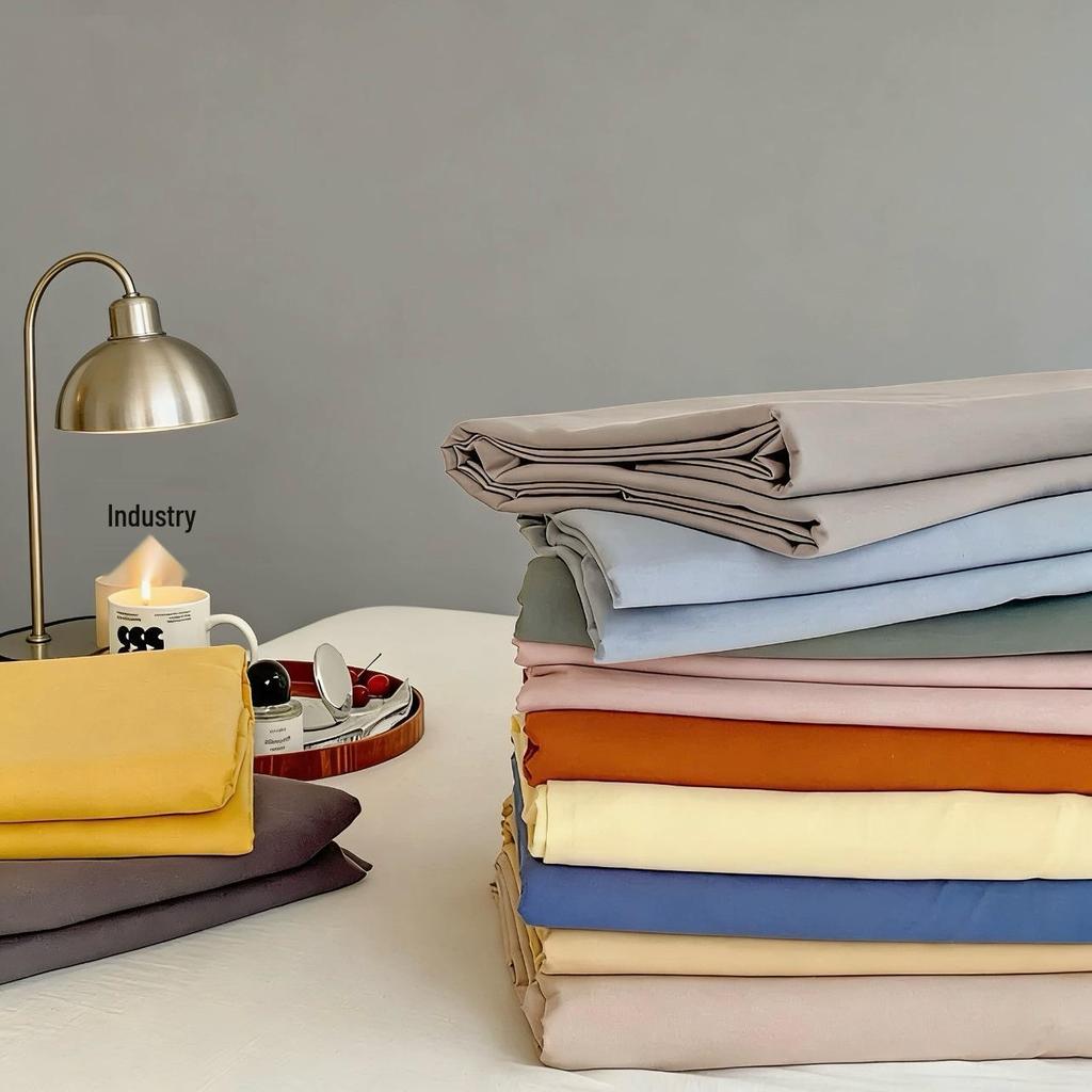 Solid Color Brushed Cotton Bed Sheet - Single Bed Cover for Dormitory or Export