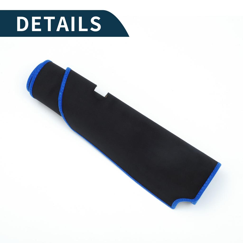 TUCKBOLD Dashboard Mat for Fiat 500 Car Dashboard Protective Interior Customization Parts Sun Flannel Black with Blue Set (2008-2023), Cover, Mat, &