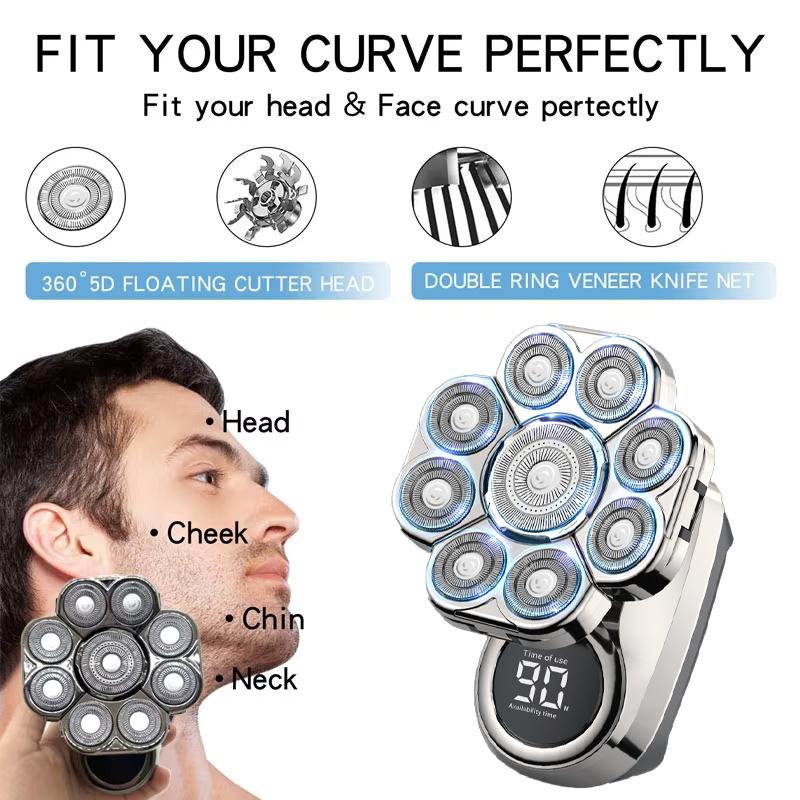 9 Blades Multi Grooming Kit Digital Display Electric Shaver Hair Trimmer Beard Razor Wet Dry Men Facial Shaving Machine