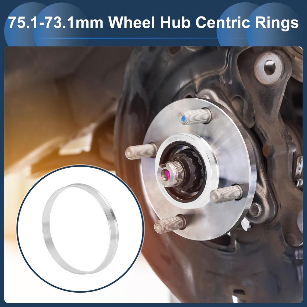 INFINAUTO Wheel Hub Centric Ring OD 75.1mm To ID 73.1mm Wheel Center Shaft Shock