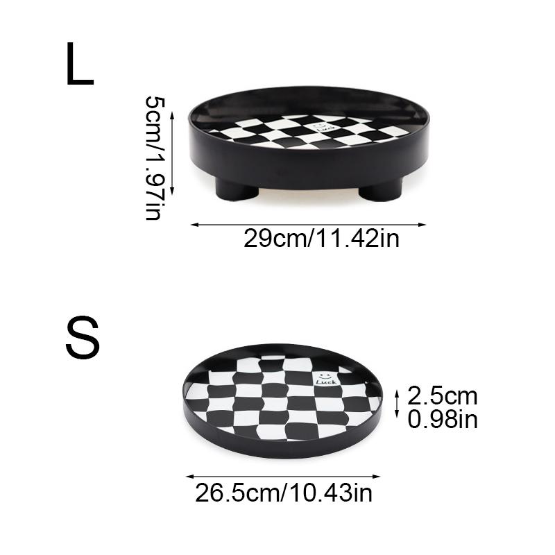 1ks plastový podnos Stolní kostkovaný podnos Černobílý podnos na šperky Nordic Storage Box Dekorativní podnos 26/30 cm