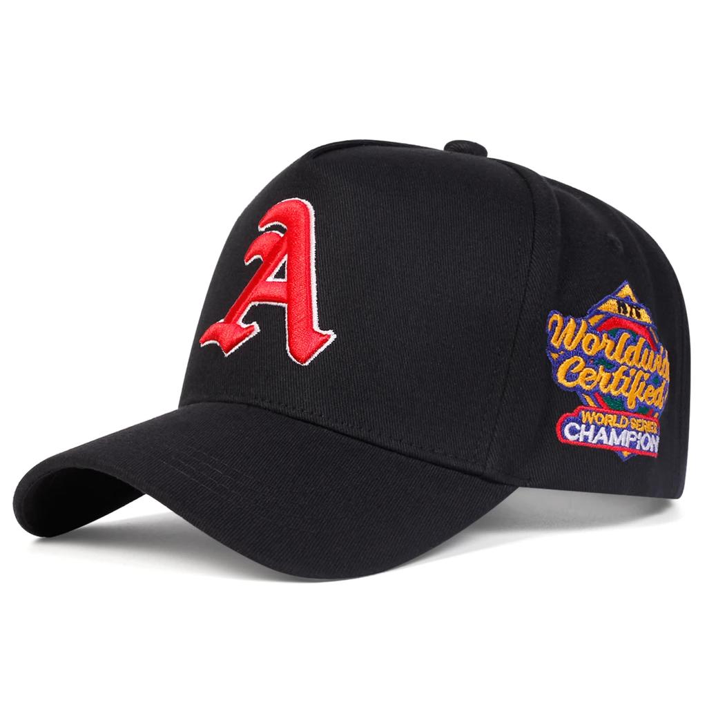 Unisex Gothic Letter A Embroidery Side Worldwide Baseball Caps Outdoor Adjustable Spring and Autumn Casual Sunscreen Hat