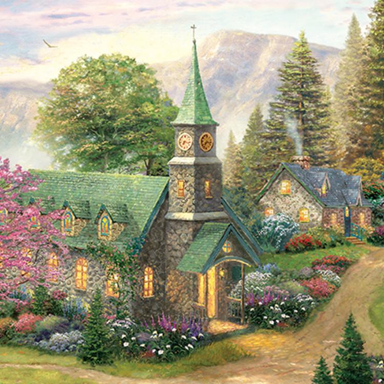 1000-teiliges Puzzle – Kapelle, beliebtes koreanisches Puzzle