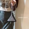 IELGY Rhinestone Mini Zongzi Triangle Hand Carry Oblique Cross Change Diamond Bag