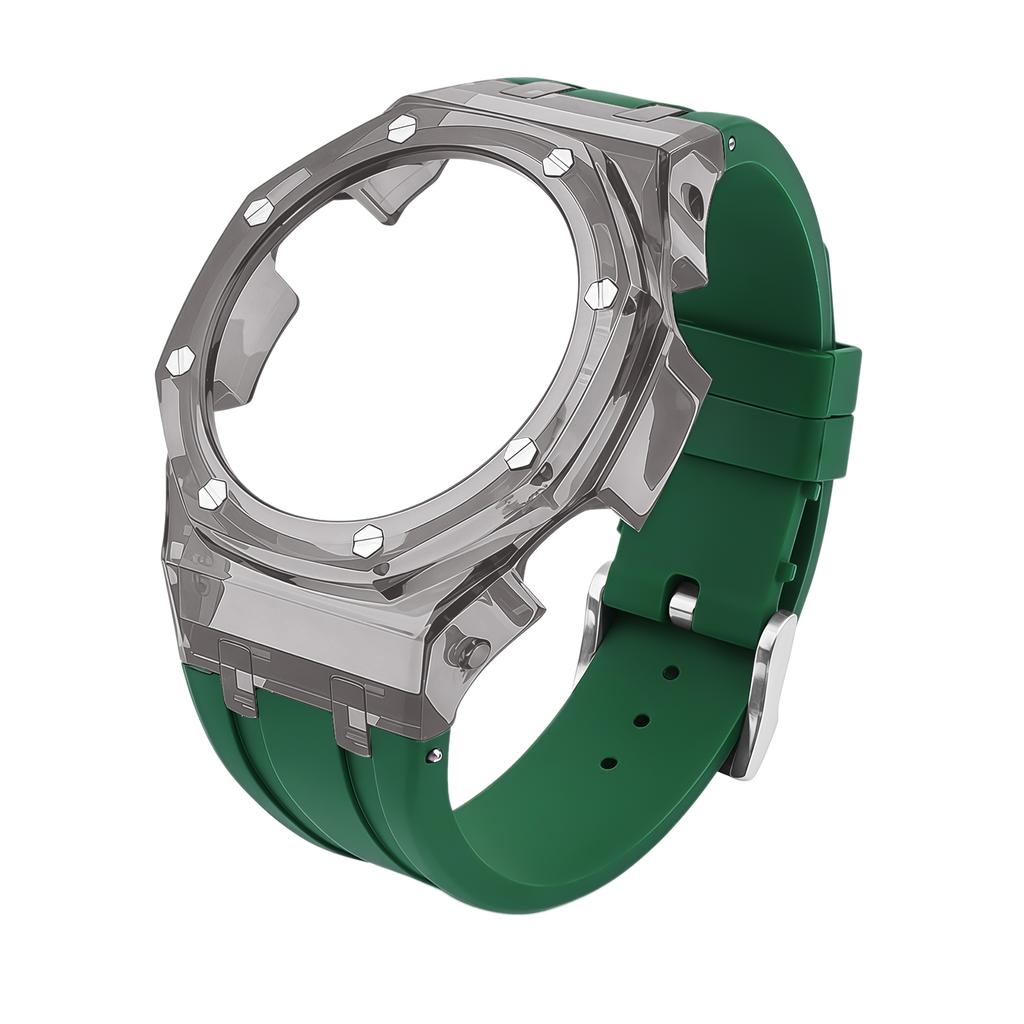Für Casio GA2100 GA-B2100 Transparenter Lünettenrahmen Mod Kit - Strapazierfähiges Gummi Sportarmband Ersatzzubehör für GA2110 Uhren