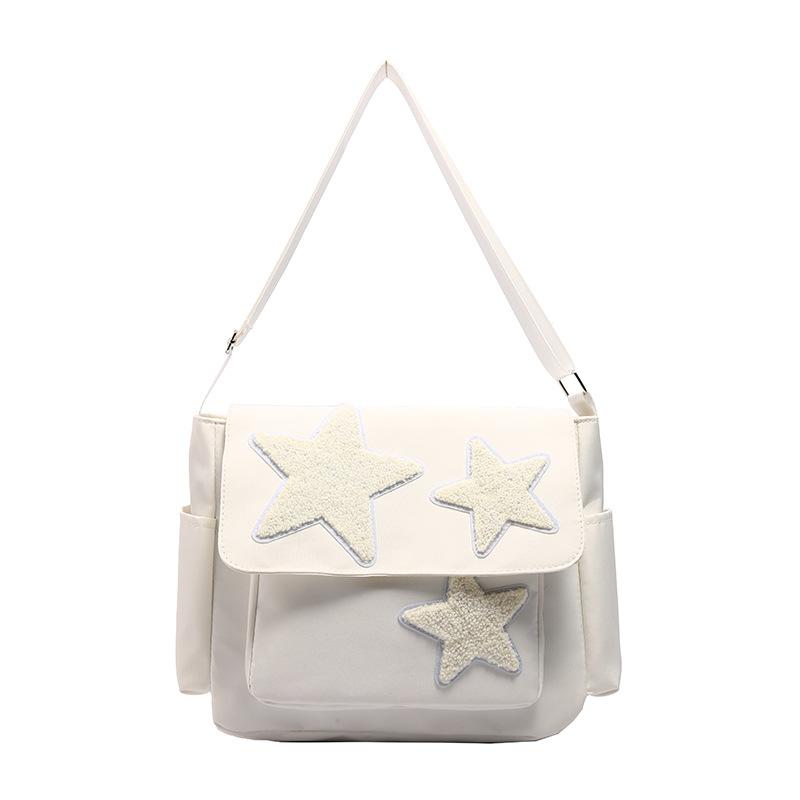 

Women Star Pattern Y2k Messenger Bag Casual Tote Lady Simple Large Capacity Shoulder Bag Girl Travel School Bookbag Handbag