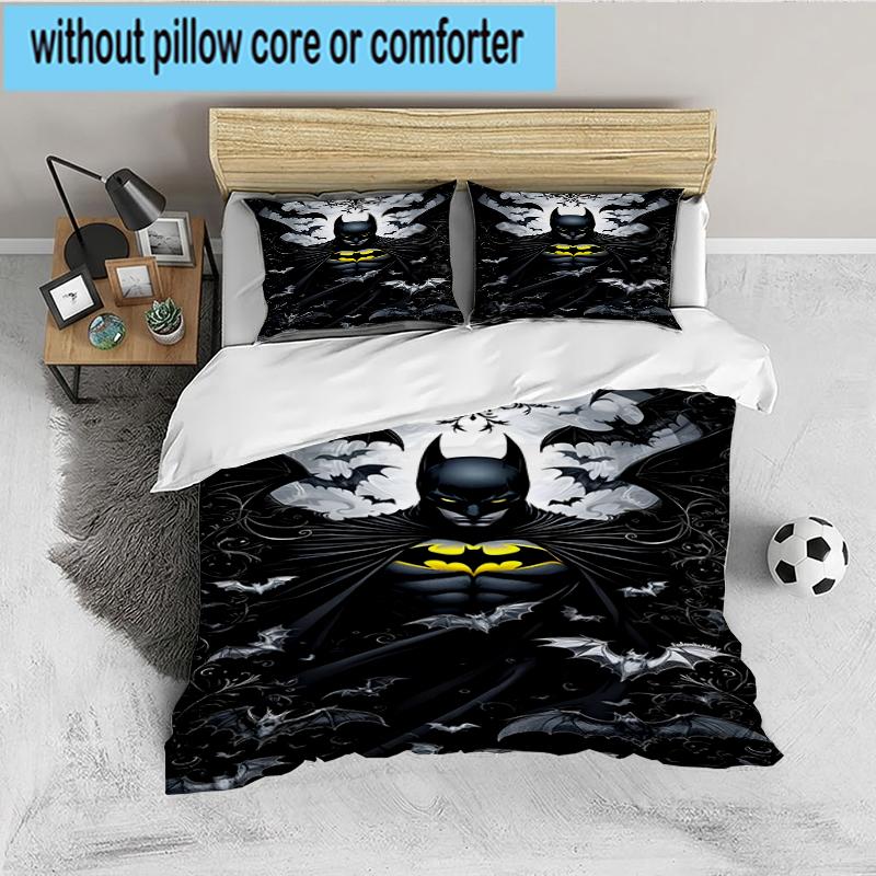 3PCS Breaks Through Bat Bedding set,Ideal For1pc Duvet Cover And 2pcs Pillowcases Perfect for Christmas gift,Ideal for Bedroom, Dormitory