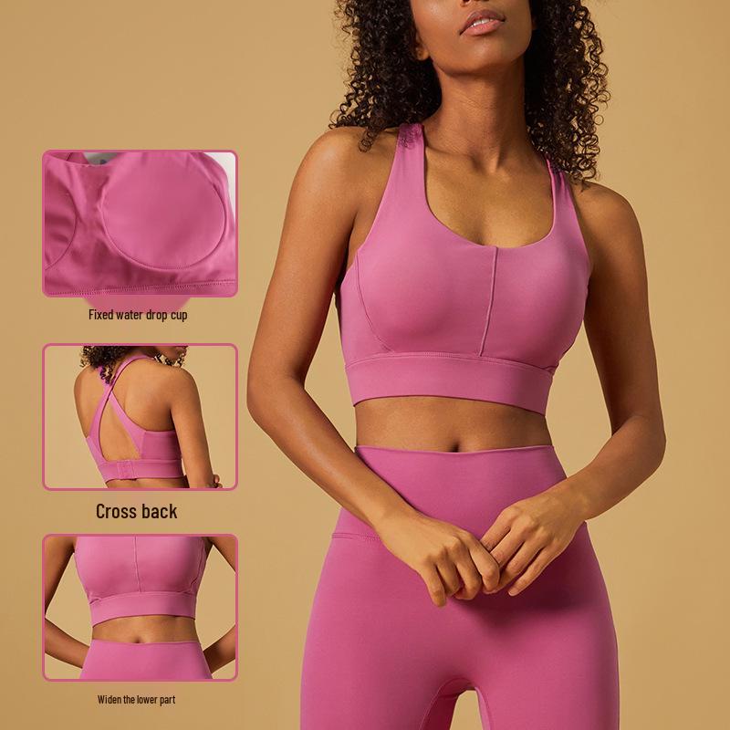 Women's Shockproof Athletic Bra - Cross-border Beautiful Back Design for Running and Yoga
