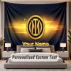 Custom Name Text Tapestry Inter Milan Personalized Polyester Wall Tapestry For Bedroom And Room