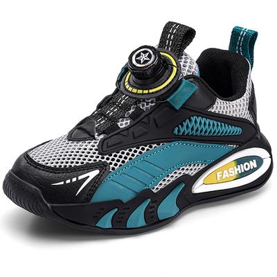Letnie Hollow Oddychające Dziecięce Sportowe Buty Dziewczęce Trampki Modne Chłopięce Buty Obrotowe Guziki Grube Podeszwy Dziewczęce Buty