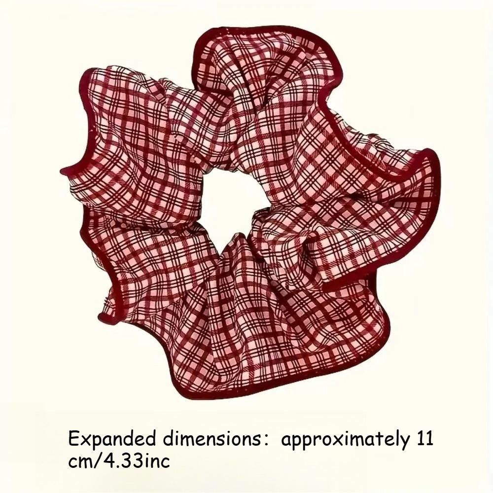 2/3pcs High End Red Cute Dot Plaid Scrunchies for Women Girls Soft Elastic Hair Ties Gentle Hair Bands Fashion Hair Accessories