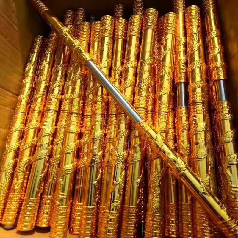 2 Stück Halloween Requisite Cosplay Goldener Wukong Ruyi Jingu Bang, für Wukong Knüppel Stöcke, PU-Schaum Rollenspiel Weihnachten Geburtstage Geschenke (Knüppel)