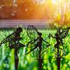 Iron Fairy Garden Stake Outdoor Metal Art Sculpture for Yard Patio Decor