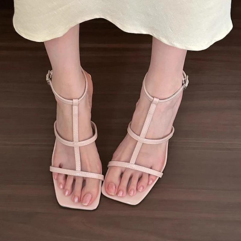 Fashion High Heels Women Sandals Square Toe Elegant Shoes Summer Fashion Dress Sexy Pumps Woman 2025 Designer Trend Party Female Shoes