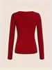 European Slim V-neck Chain Long Sleeve Women's Top - 2025 Collection
