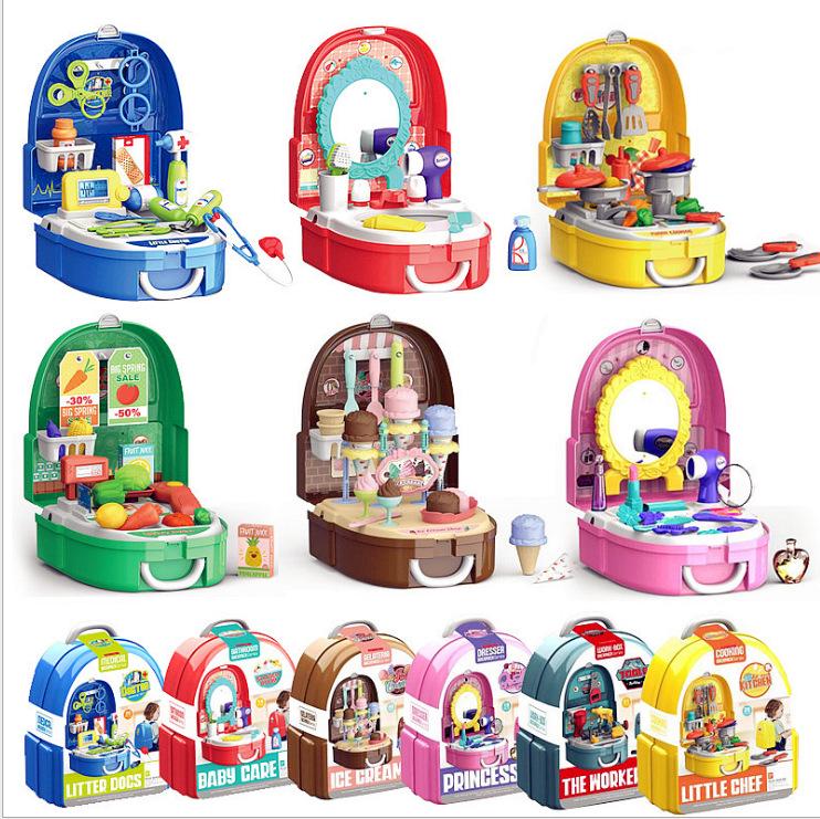 

Kids Kitchen & Doctor Playset with Storage Backpack