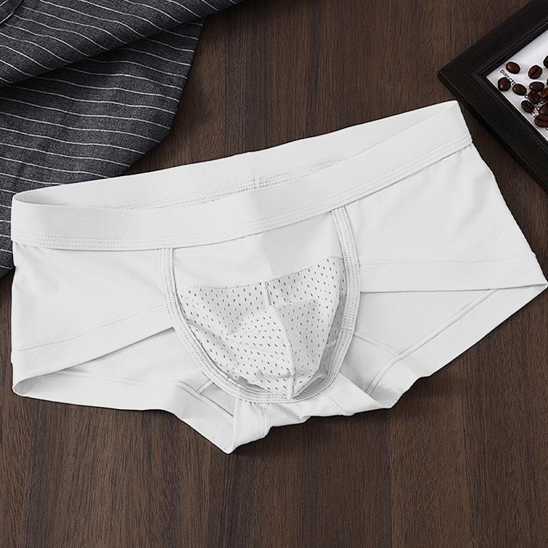 Solid Color Men's Breathable Mesh Briefs - Comfortable, Elastic, Sexy, Triangle Design