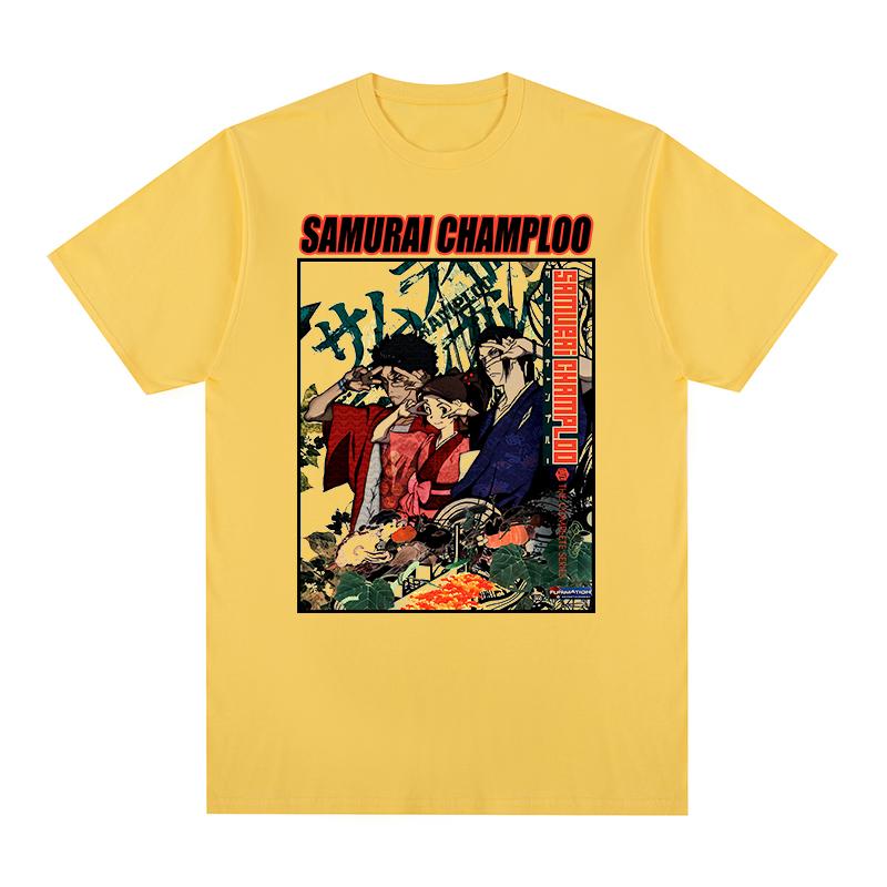 Samurai Champloo Vintage T-shirt Japanese Manga Anime Cotton Men New TEE TSHIRT Womens Tops