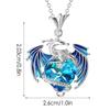 Fliegender Drache Halskette Liebe Geburtsstein Tier Anhänger Halskette Kreativer Schmuck Geschenk Blaue oder Lila Halsketten Accessoires Liebes Symbol