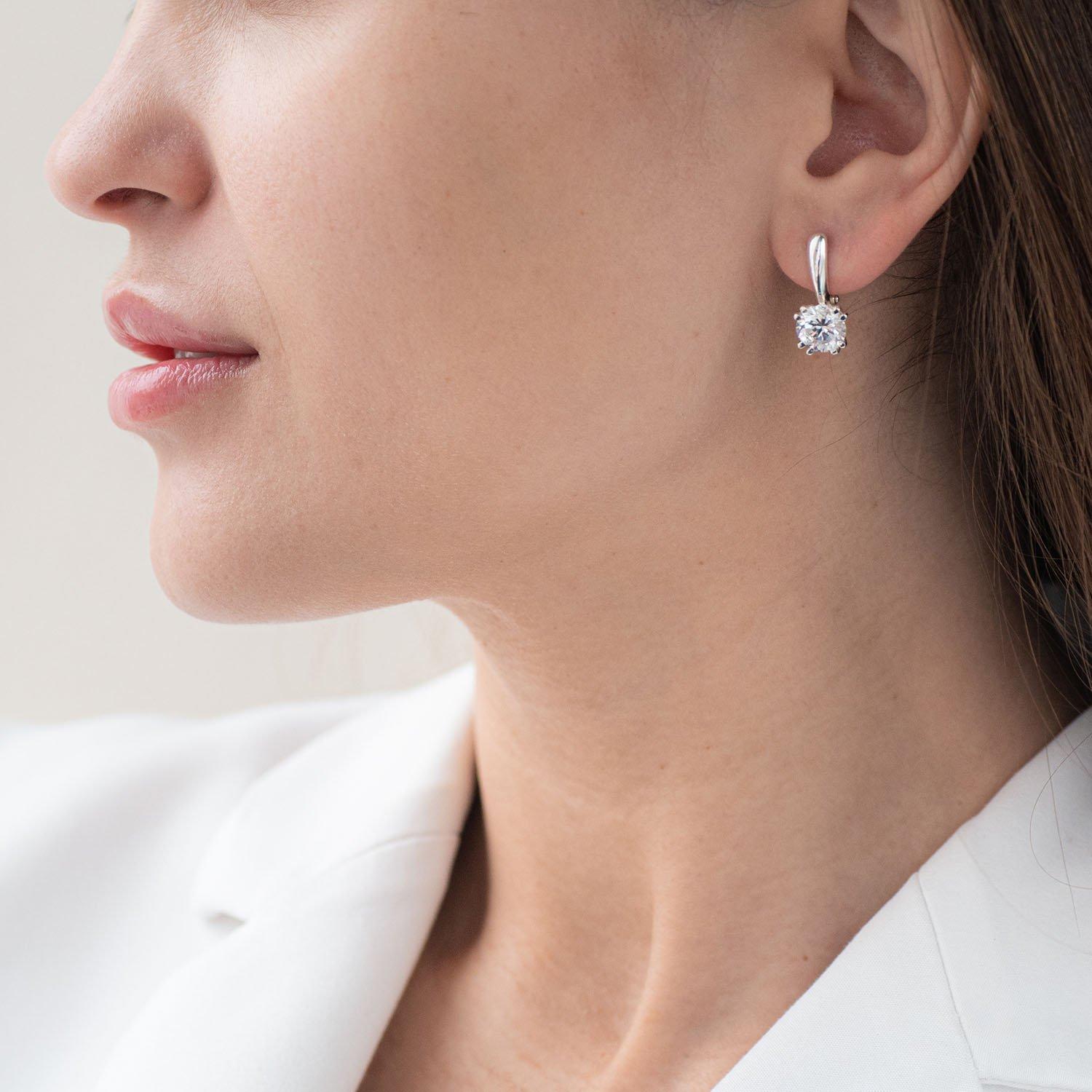 

Срібні сережки з фіанітами Oniks срібний