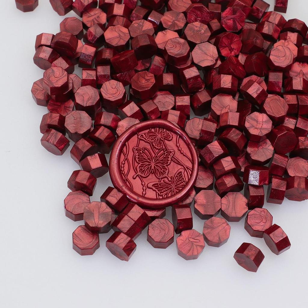 148 Pearlescent Octagonal Sealing Wax Beads - Mixable Colors, 500g Package
