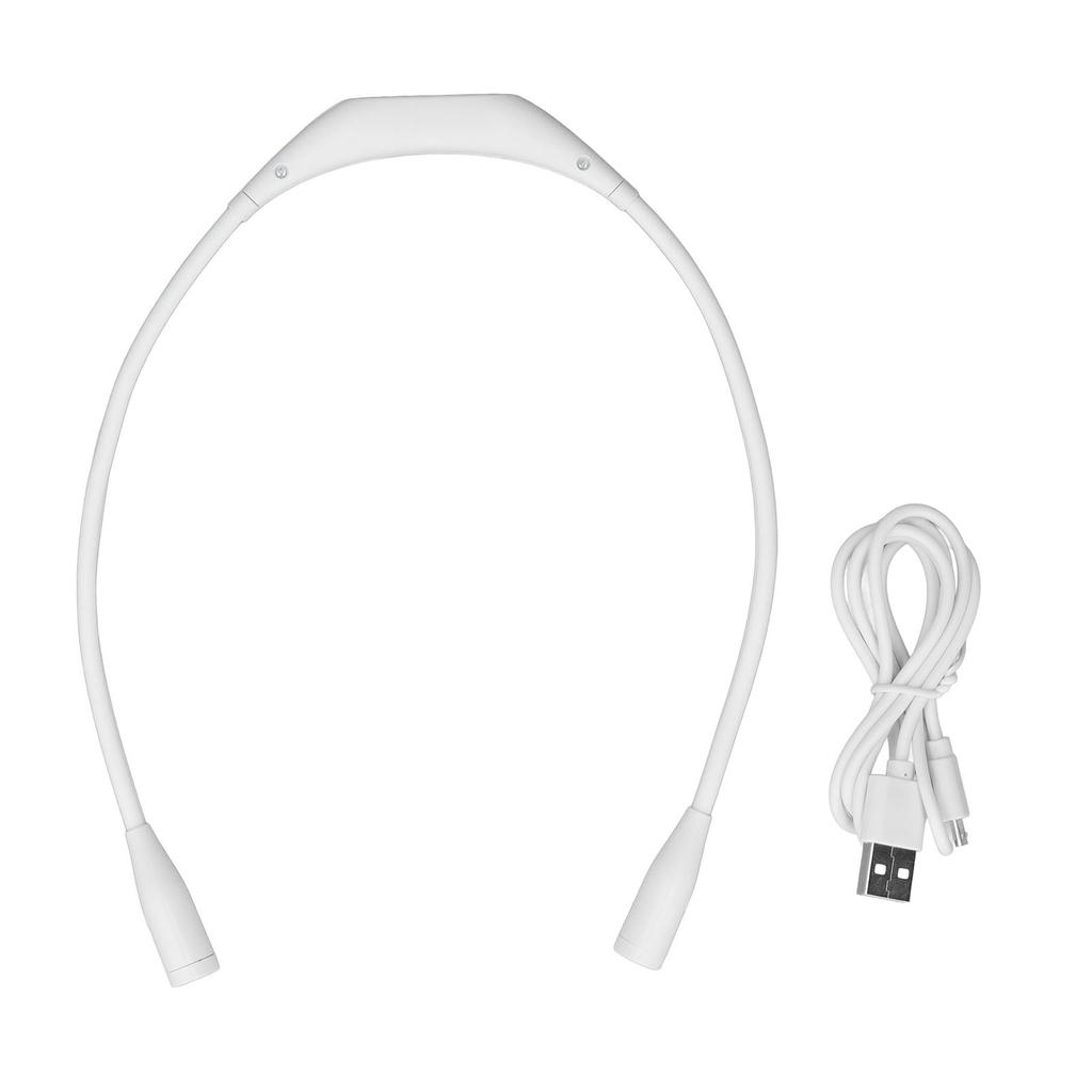 Neck Light USB Rechargeable 3 Brightness Levels 360 degrees  Flexible LED Neck Reading Lamp for Running RepairingWhite