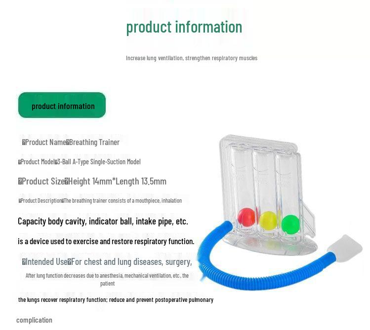 Lung Capacity Breathing Trainer for Middle-Aged & Elderly: Lung Function Exercise Device