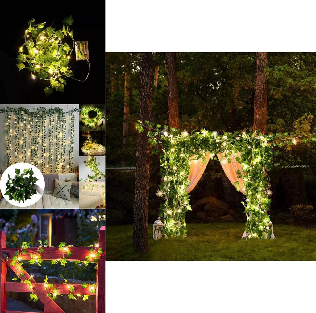 Vibrant Solar Powered Led Ivy String Lights With Lifelike Green Leaves For Cozy Outdoor Spaces