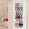 Shoe Storage Bag Behind Door Hanging Large Capacity 24 Transparent Pockets Great Load Bearing Shoe Organizer Home Dorm Sundries Holder with 3 Hooks