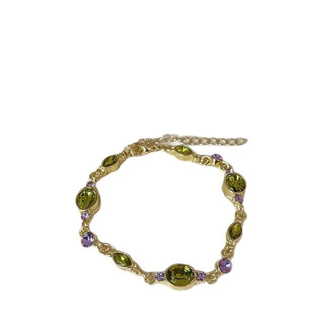 Wizard of Oz Green Flash Diamond Bracelet Women's Light Luxury Temperament Niche High-end Sense Exquisite Super Flash Olive Green Jewelry