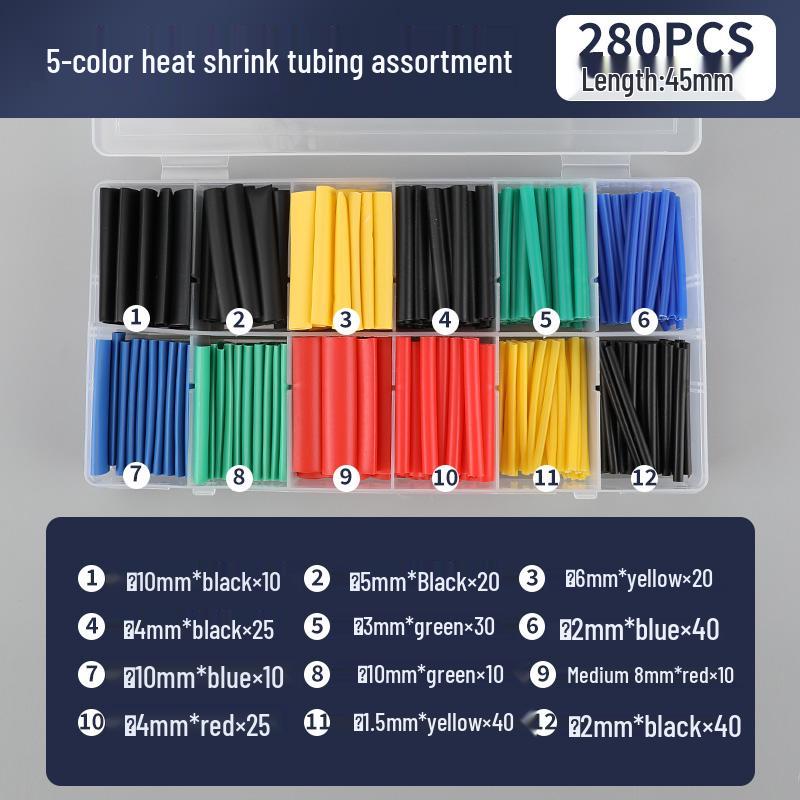 Adhesive Heat Shrink Tubes for Electricians - Thickened, 4x/5x Shrinkage, Insulating Sleeves for Wiring, Household Combo Box
