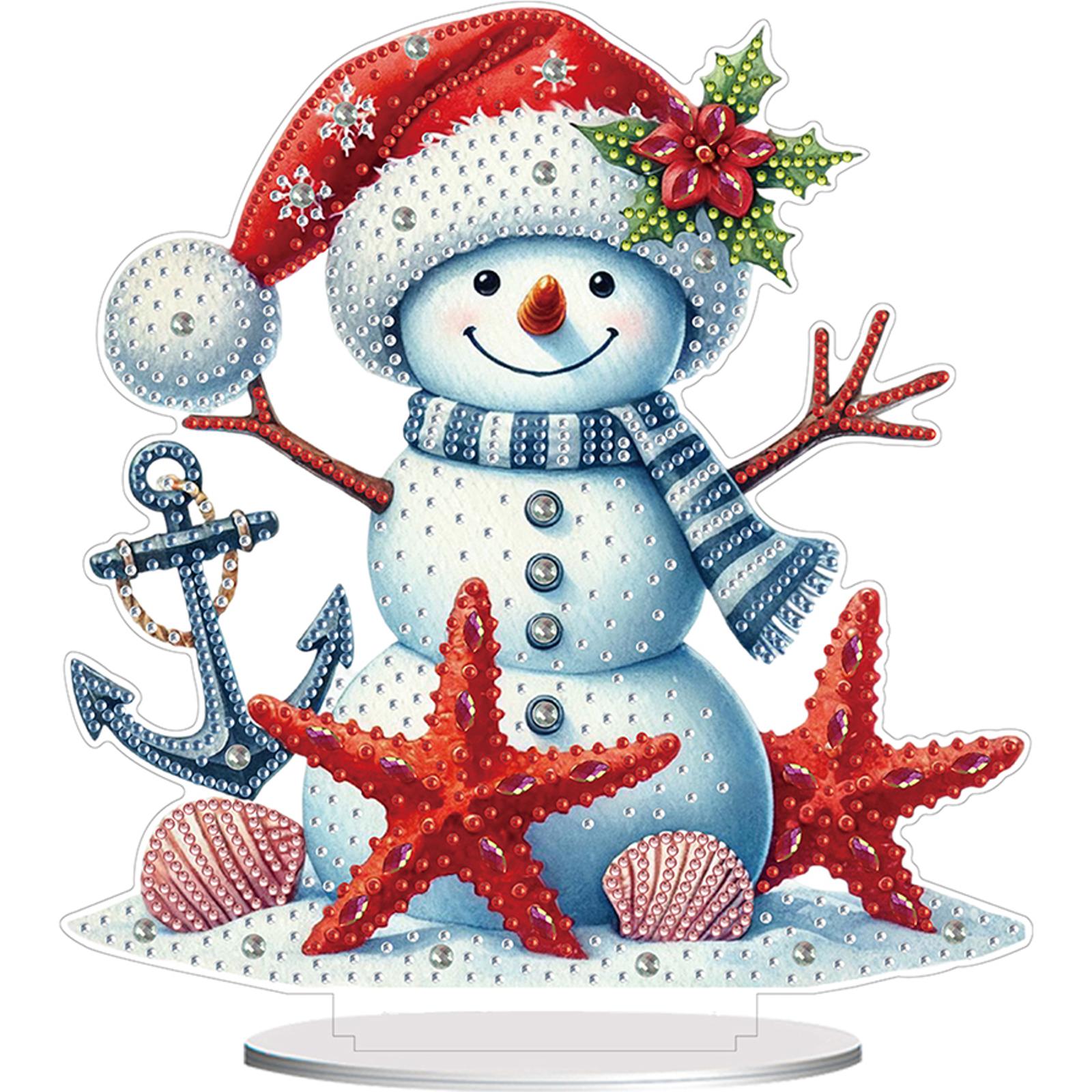 

2D Flat Xmas DIY Acrylic Desktop Diamond Art Kits Special Shaped Rhinestone Diamond Art Tabletop Painting Kit Home Office Decor