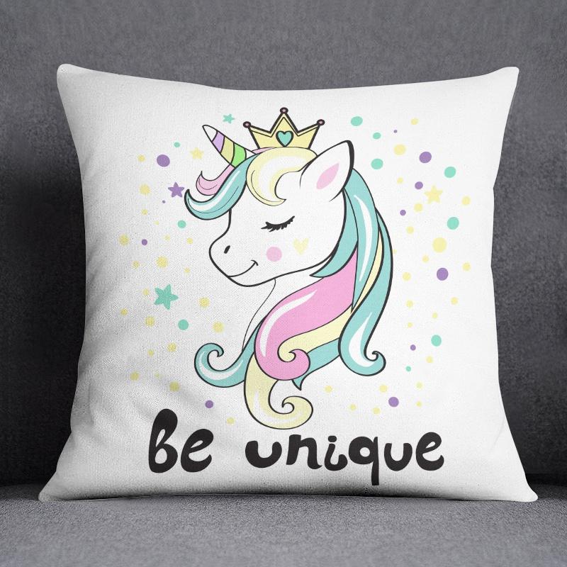Cartoon Pink Unicorn Collection Pillow Gift Home Office Decor Pillow Bedroom Sofa Car Cushion Cover Pillowcase