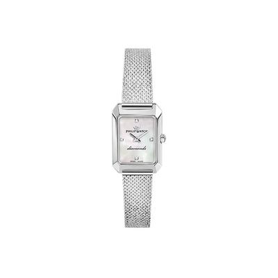 Philip Watch Swiss Made Newport Acciaio Inossidabile Quadrante Bianco Sunray Quarzo R8253213501 Orologio da Donna