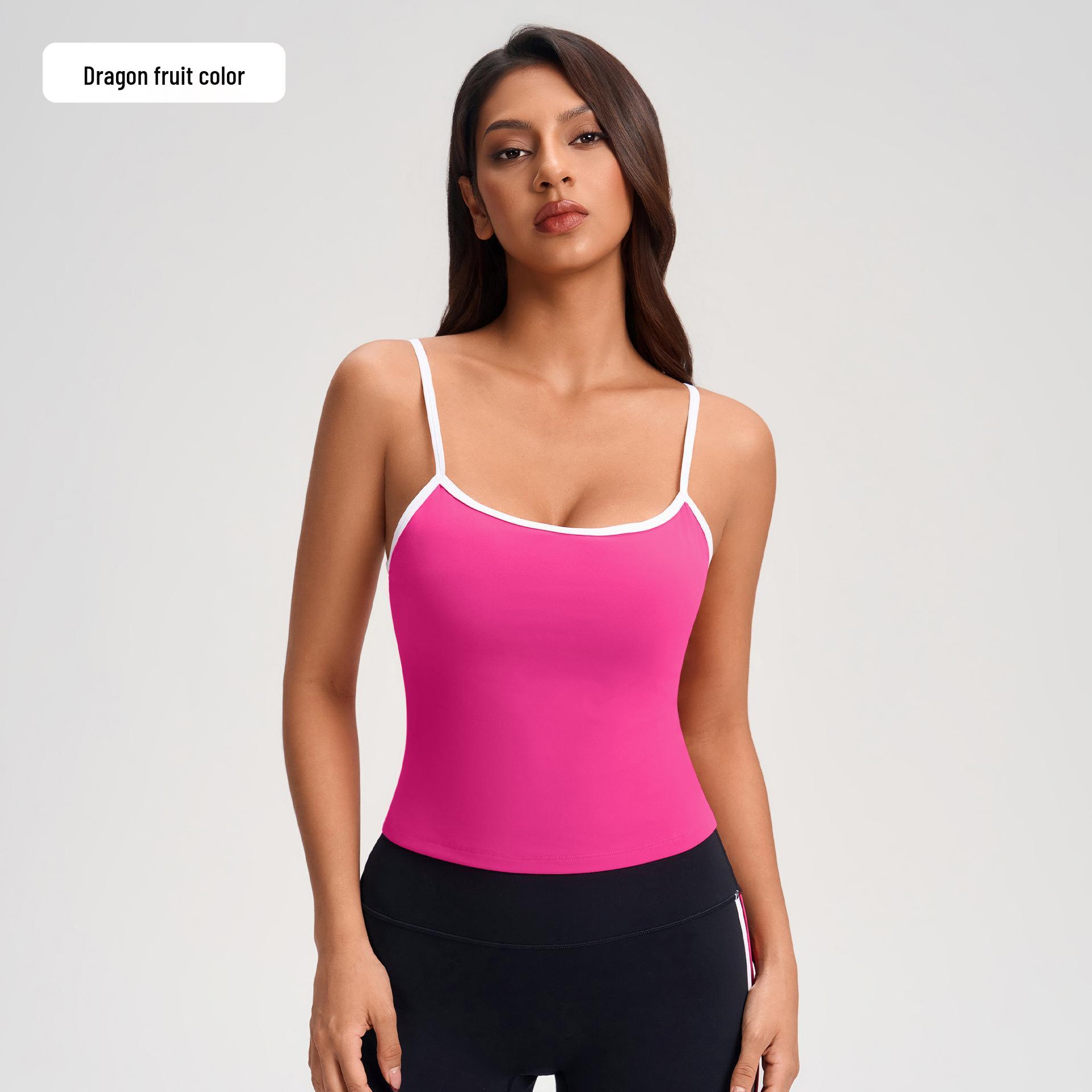 

Women s European & American Colorblock Sports Vest with Chest Pads - Yoga & Fitness Top 12 (EU)