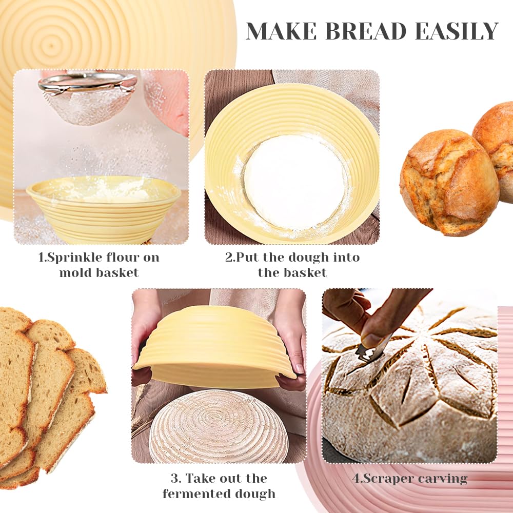 Noodle Pastry Silicone Bread Basket Collapsible Fermentation Bowl Bread Baking Supplies Dough Proofing Bowl Container for Bakers