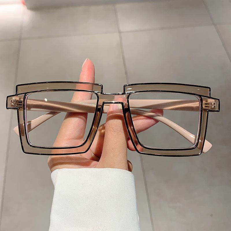 

Square-shaped Women s Fashionable Fluorescent Color-blocked Blue Light Blocking Glasses