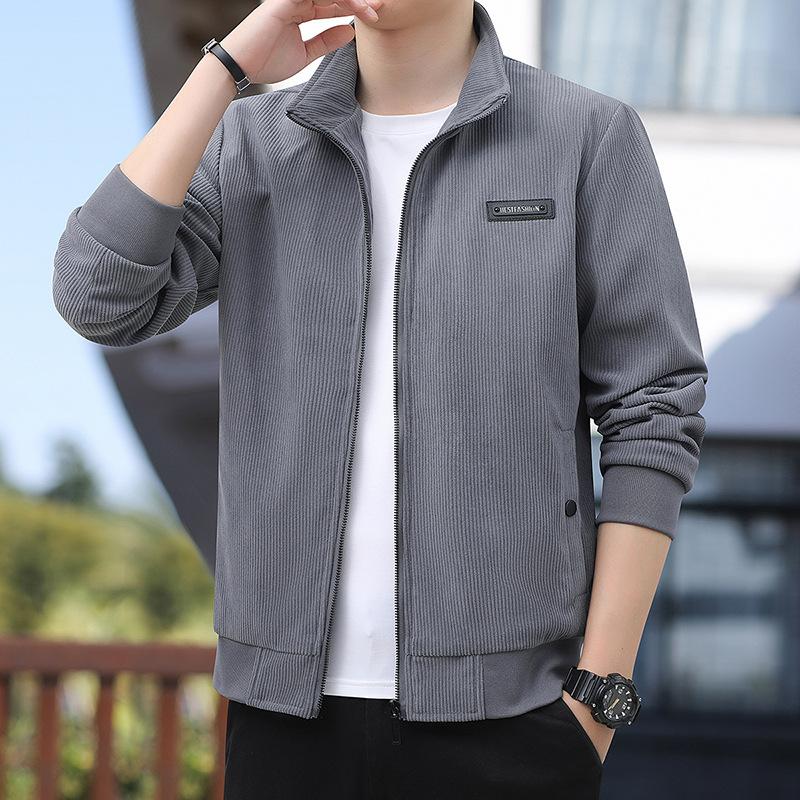 Autumn New Simple and Versatile Spring Long-sleeved Stand-up Neck Jacket Trendy Brand Men's Youth Leisure
